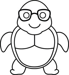Charming Turtle with Glasses Vector Illustration for Creative Projects

