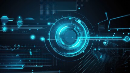 Obraz premium Futuristic Digital Interface in Blue