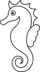 Vibrant Seahorse with Spiral Tail Vector Design






