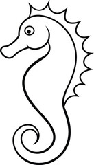 Elegant Seahorse with Curved Tail Vector Artwork
