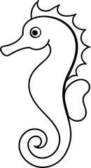 Curly Tail Seahorse Vector Illustration for Stunning Designs
