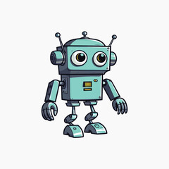 Cute cartoon robot illustration