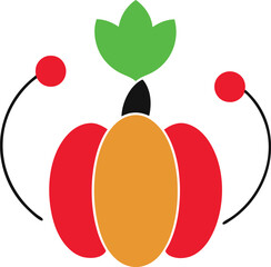 Elegant Pumpkin with Floral Accents Vector Illustration Perfect Fall Decor Design
