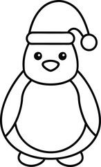 Adorable Santa Hat Penguin Vector Image for Seasonal Greetings
