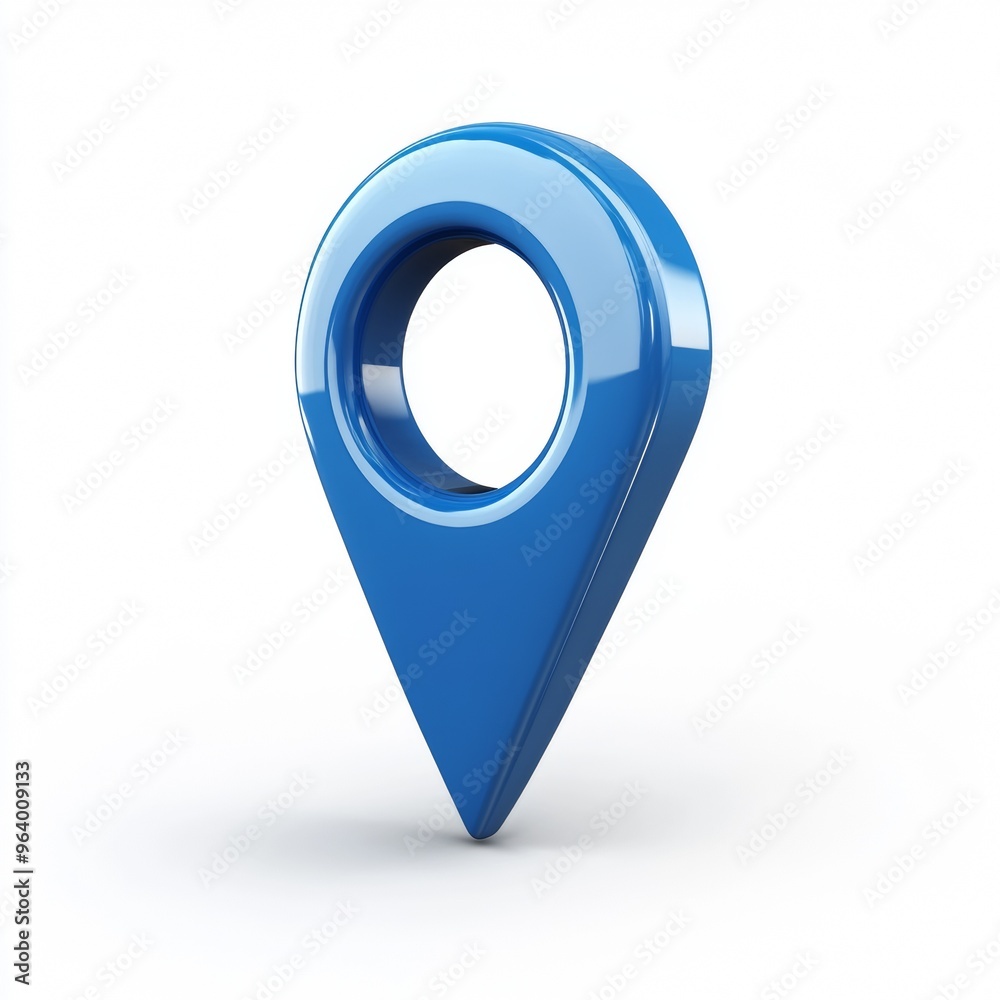 Aufkleber 3d blue map marker icon for navigation and mapping