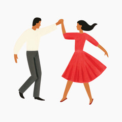 Couple dancing in vintage style.