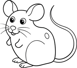 Cute Big Eared Mouse Vector Illustration Ideal for Children's Graphics
