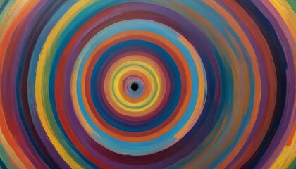 Vibrant abstract art featuring colorful concentric circles creating a hypnotic and dynamic visual effect. The bold use of color and form adds energy and excitement, perfect for contemporary settings