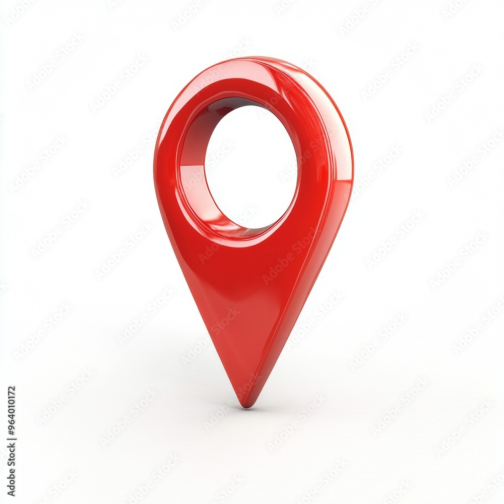 Aufkleber 3D Red Map Marker Icon for Precise Location Pinpointing