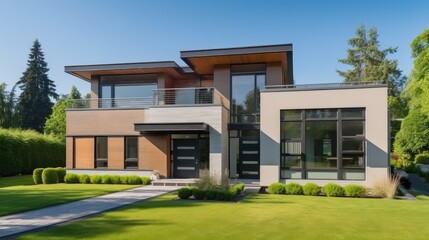 Contemporary Luxury Home Exterior View