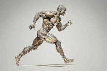 Anatomical Muscular Diagram of Running Human