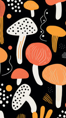Colorful abstract mushroom pattern