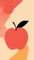 Abstract apple art print