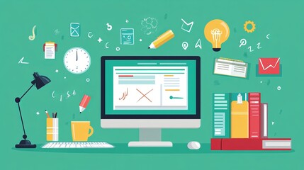 National Online Learning Day Background Concept 