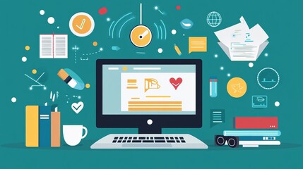 National Online Learning Day Background Concept 