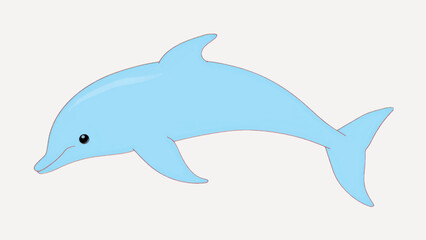 Fototapeta premium Cute blue dolphin illustration