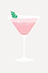 Elegant pink cocktail illustration