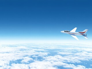 Fototapeta premium Airplane Flying Above Clouds