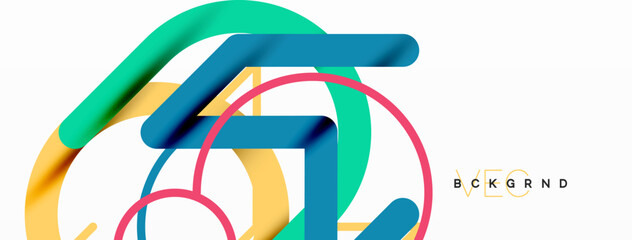 Linear design colorful circles and lines