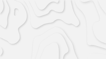 Vector topographic illustration. White paper cut decoration textured with wavy layers 3d topography relief background.	
