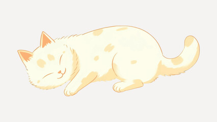 Adorable sleeping cartoon cat