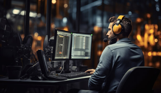 Night Shift IT Professional at Work