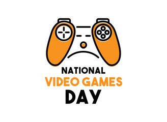 National Video Game Day design vector. White background.