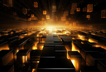 Obraz premium Digital Infinity: Cityscape of Tomorrow