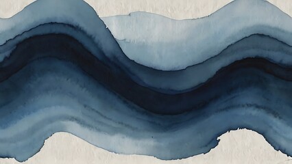 Obraz premium Abstract watercolor painting featuring a gradient of blue tones with a smooth transition from light blue to dark navy blue 