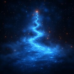 holiday concept banner composed of elements of christmas graphic sources. magical background with blue color illustration. winter season design for web page, promotion, print. ai generated