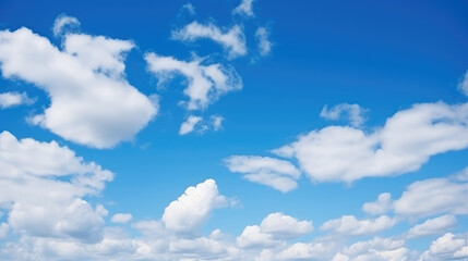 Fototapeta premium Serene Blue Sky and Fluffy White Clouds