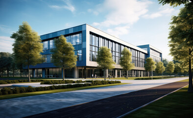 Modern Business Park Office Complex Exterior