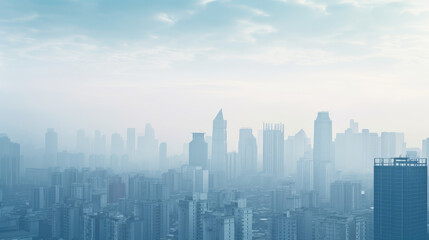 Fototapeta premium Urban Dreams in the Misty Cityscape