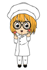 Cute Little Chef Cartoon
