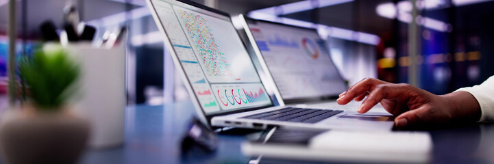 Female African American Data Analyst Predicting Market Trends