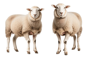 Fototapeta premium two sheep isolated on transparent background