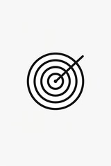 A black and white image of a target with a bullseye and a red arrow pointing to the bullseye