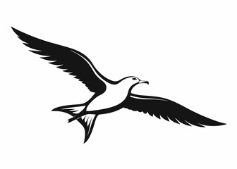 Seagull silhouette vector illustration