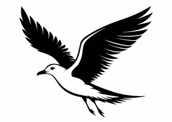 Seagull silhouette vector illustration