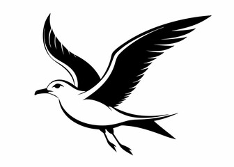 Seagull silhouette vector illustration
