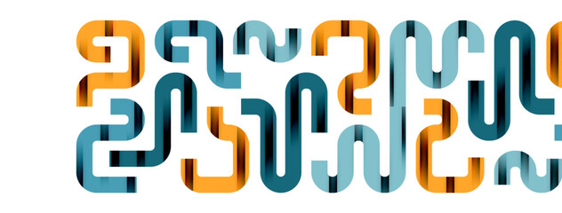 Dynamic waves, flowing lines, stripes vector geometric elements minimal pattern. Vector Illustration For Wallpaper, Banner, Background, Card, Book Illustration, landing page