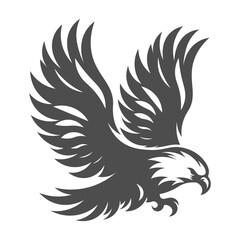 Obraz premium A vector silhouette drawing of an eagle on white background