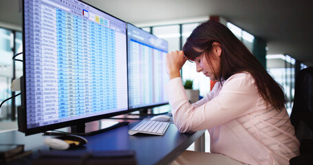 Data Analyst Woman Using Spreadsheet