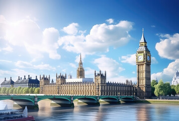 Fototapeta premium Majestic London: Iconic Big Ben and Parliament View