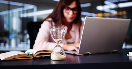 Late Invoice And Billing Deadline With Hourglass