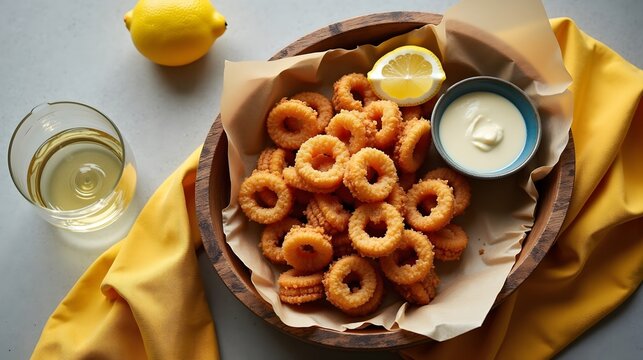 Crispy Fried Baby Squid with Lemon Sauce