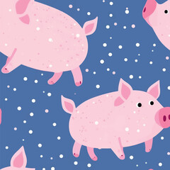 Cute pig pattern background