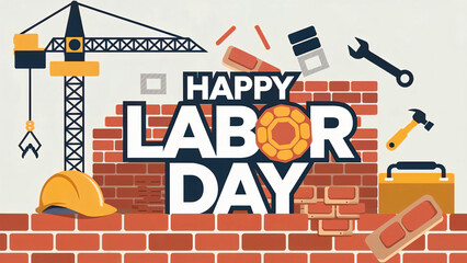 Obraz premium Happy Labor Day Illustration