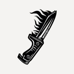 Obraz premium Stylized flaming combat knife