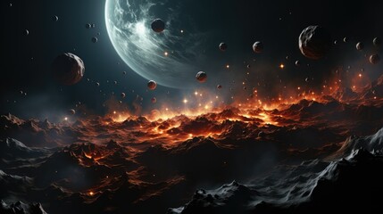 realistic planetary background outer space galaxy sky nebula imagine stars moonlight fantasy astronomy lanscape 